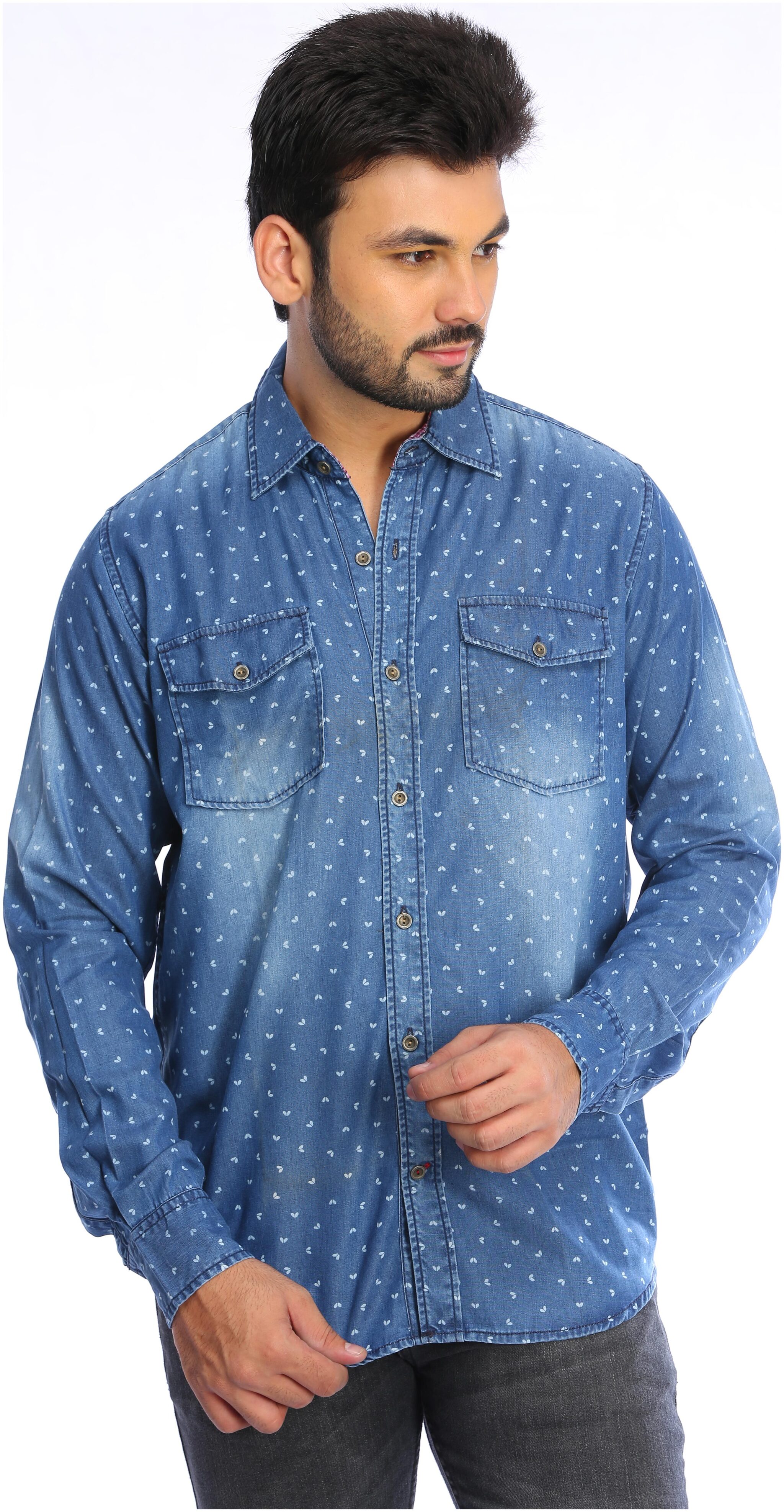 

Red Chief Men Blue Solid Regular Fit Casual Shirt