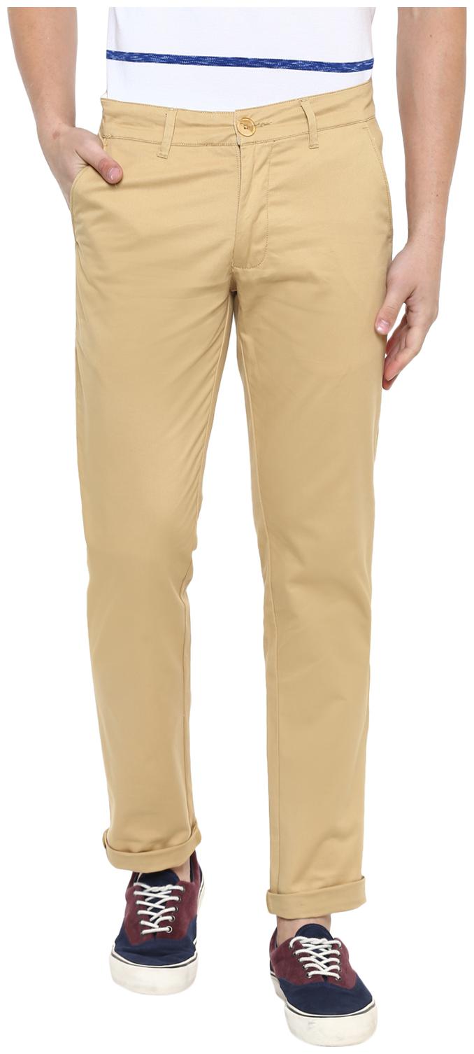 

Red Chief Men Brown Solid Slim fit Regular trousers