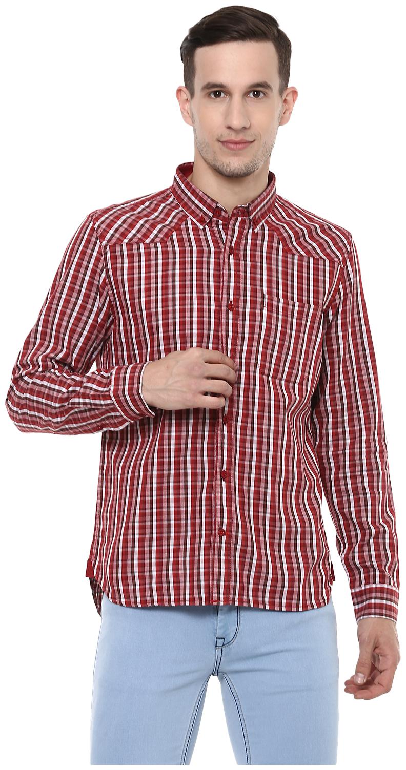 

Red Chief Men Maroon Solid Slim Fit Casual Shirt