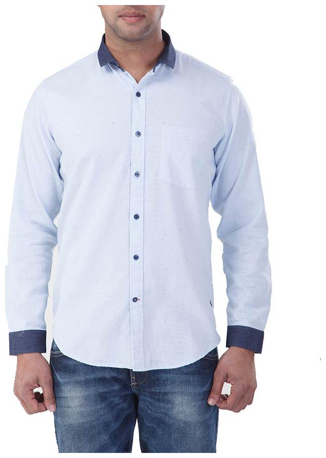

Red Chief Men White Solid Regular Fit Casual Shirt
