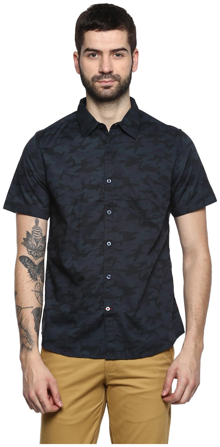 

Red Chief Men Green Printed Regular Fit Casual Shirt