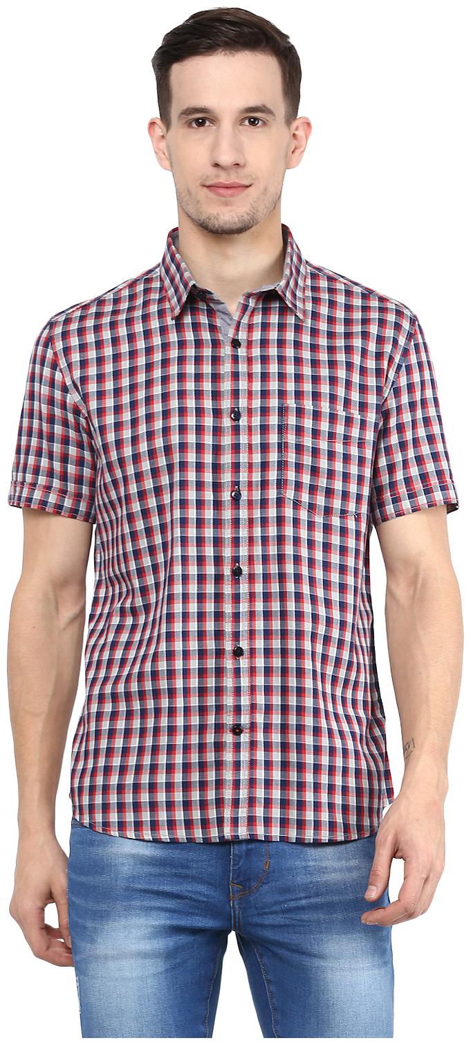 

Red Chief Men Blue Solid Slim Fit Casual Shirt