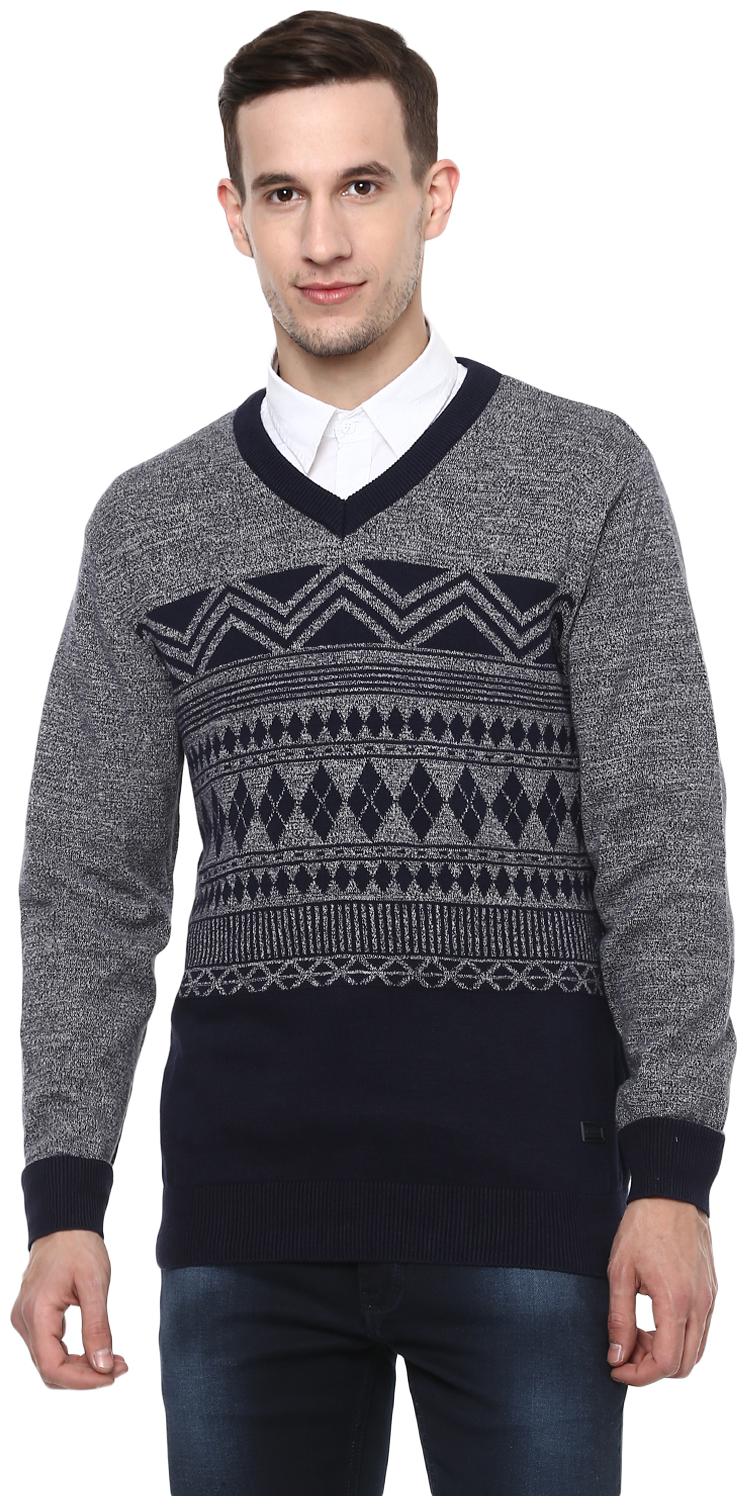 

Red Chief Men Cotton Pullover Grey Black