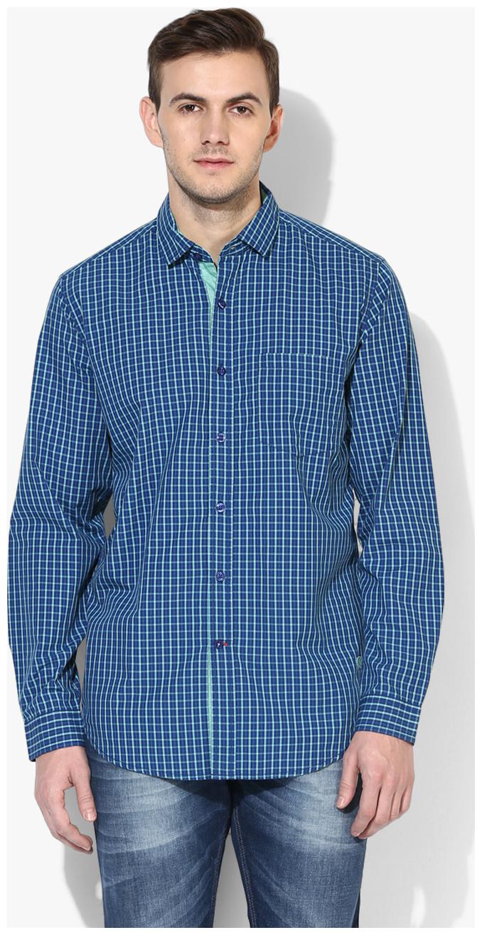 

Red Chief Men Green Checked Regular Fit Casual Shirt