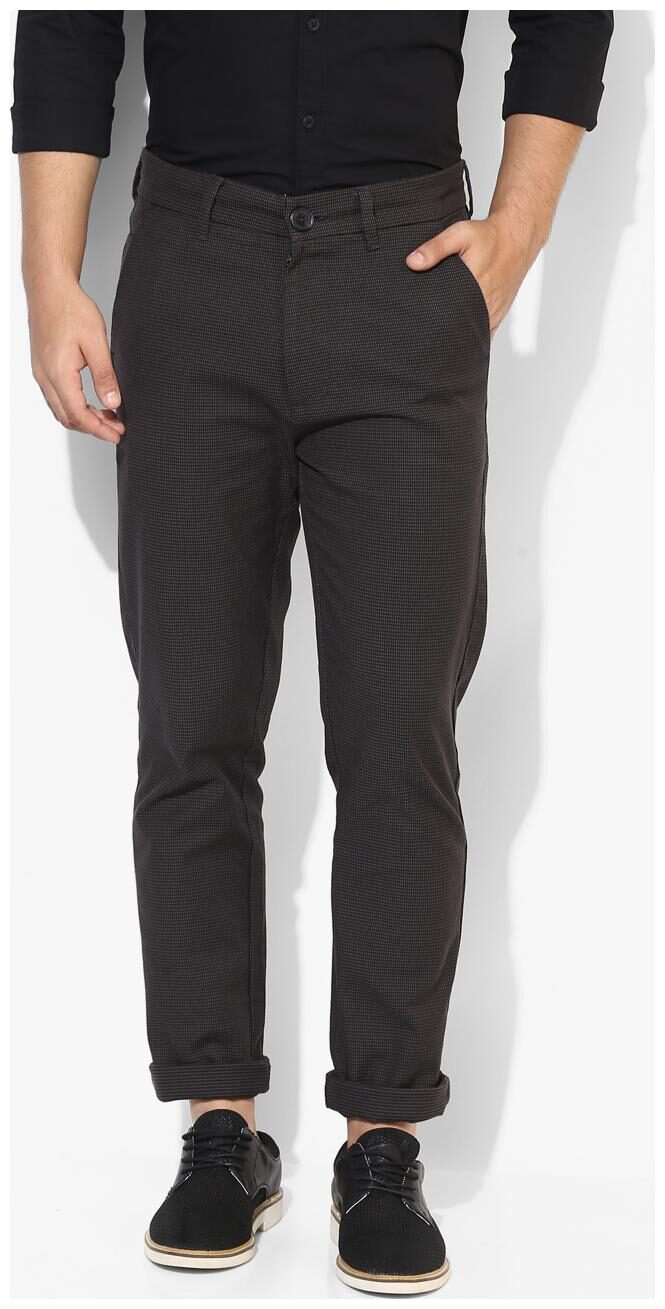 

Red Chief Men Grey Solid Regular fit Regular trousers