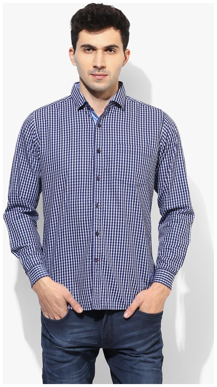 

Red Chief Men White Checked Regular Fit Casual Shirt