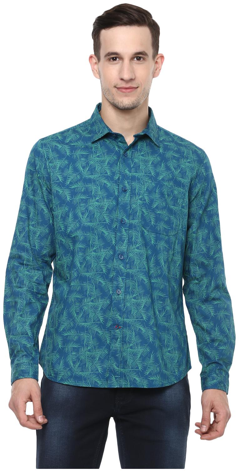 

Red Chief Men Blue Solid Slim Fit Casual Shirt