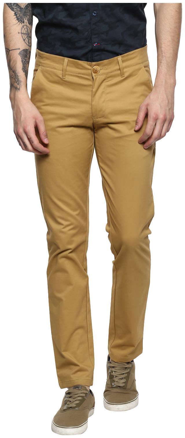 

Red Chief Men Brown Solid Slim fit Regular trousers