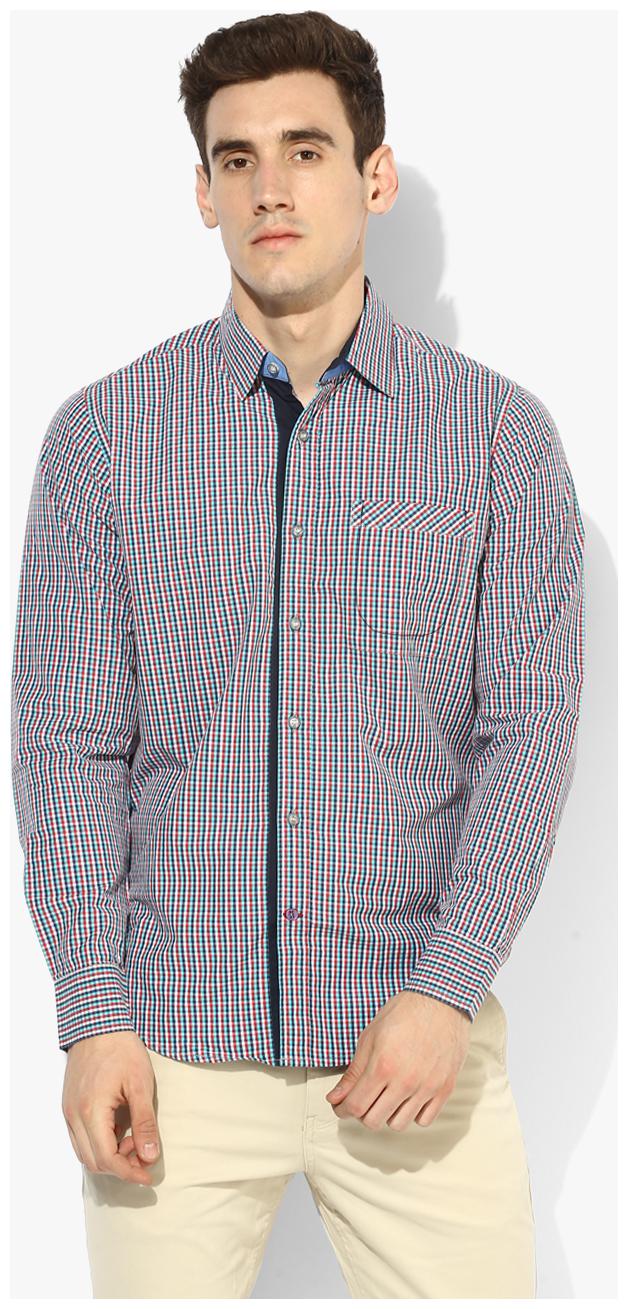 

Red Chief Men Blue Checked Regular Fit Casual Shirt
