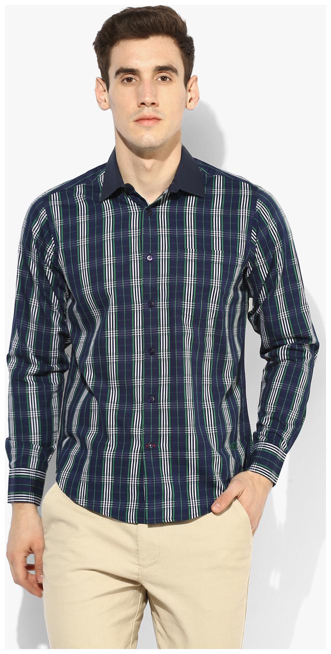 

Red Chief Men Blue Checked Regular Fit Casual Shirt