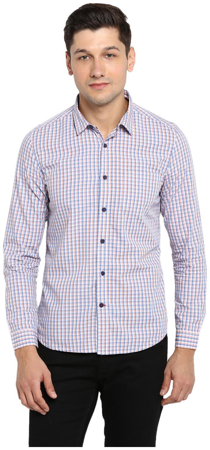 

Red Chief Men Pink Checked Regular Fit Casual Shirt