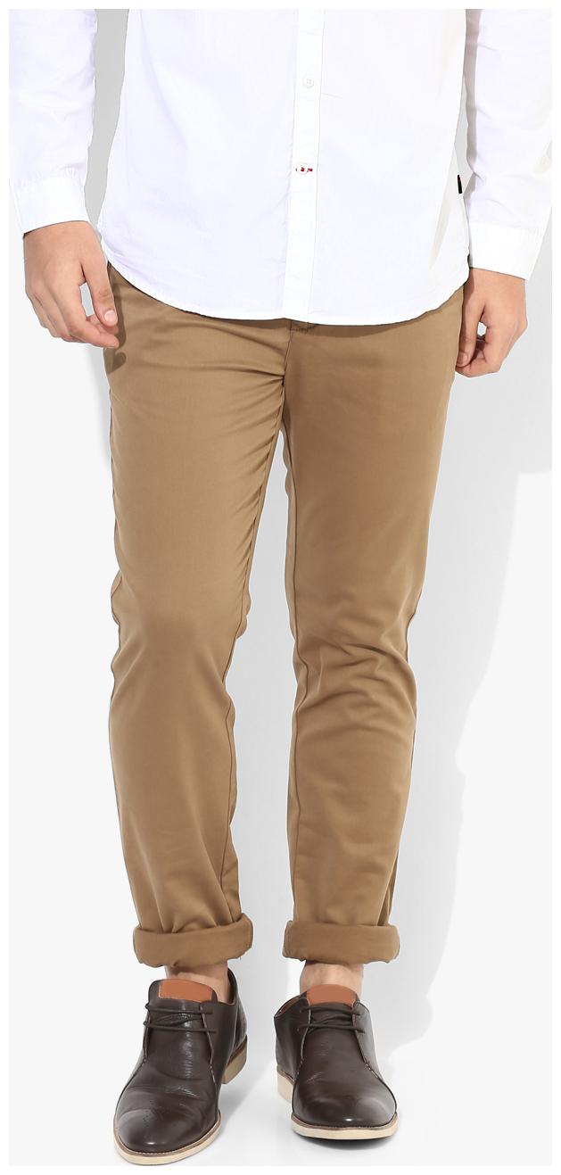

Red Chief Men Brown Solid Regular fit Regular trousers