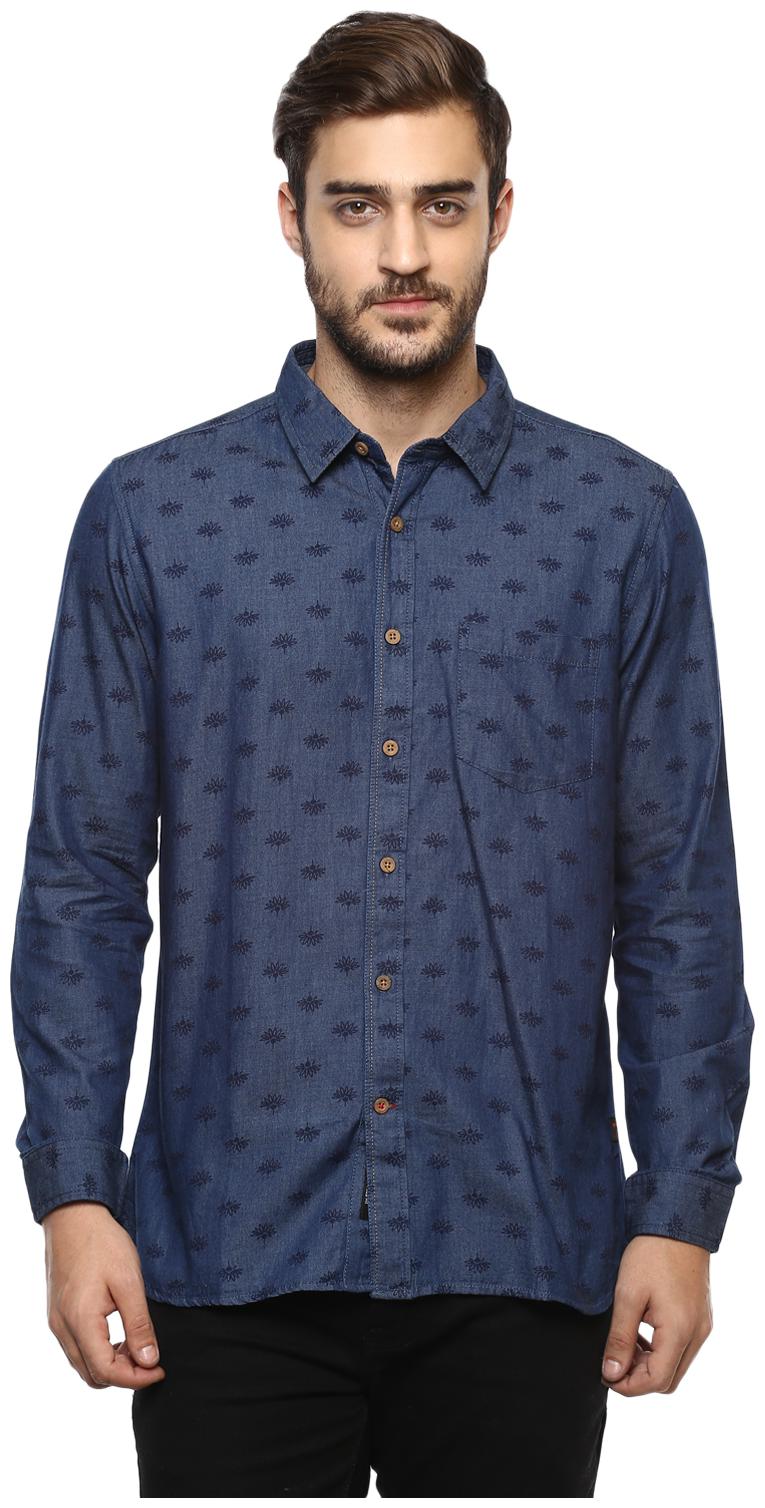 

Red Chief Men Blue Solid Regular Fit Casual Shirt