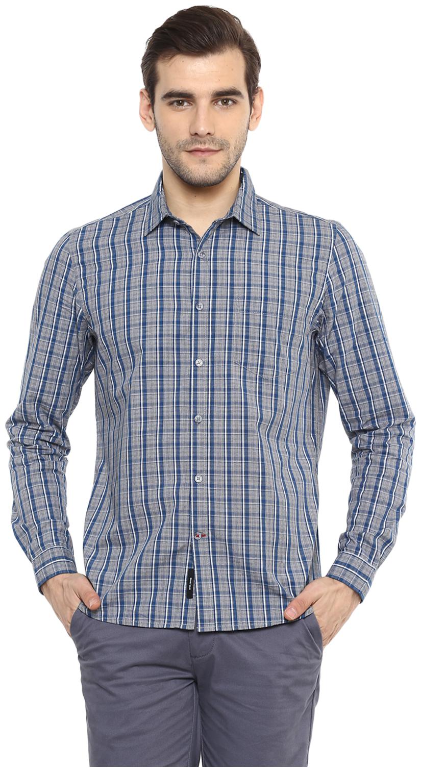 

Red Chief Men Blue Checked Regular Fit Casual Shirt