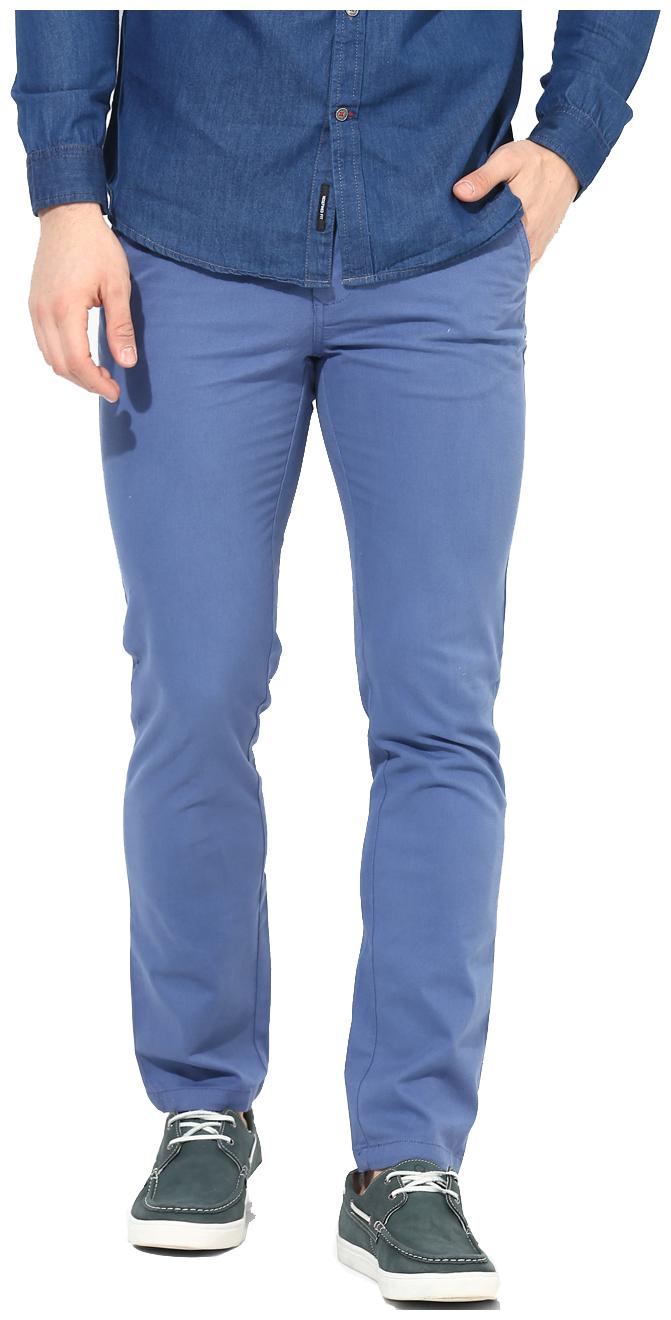 

Red Chief Men Blue Solid Slim fit Regular trousers