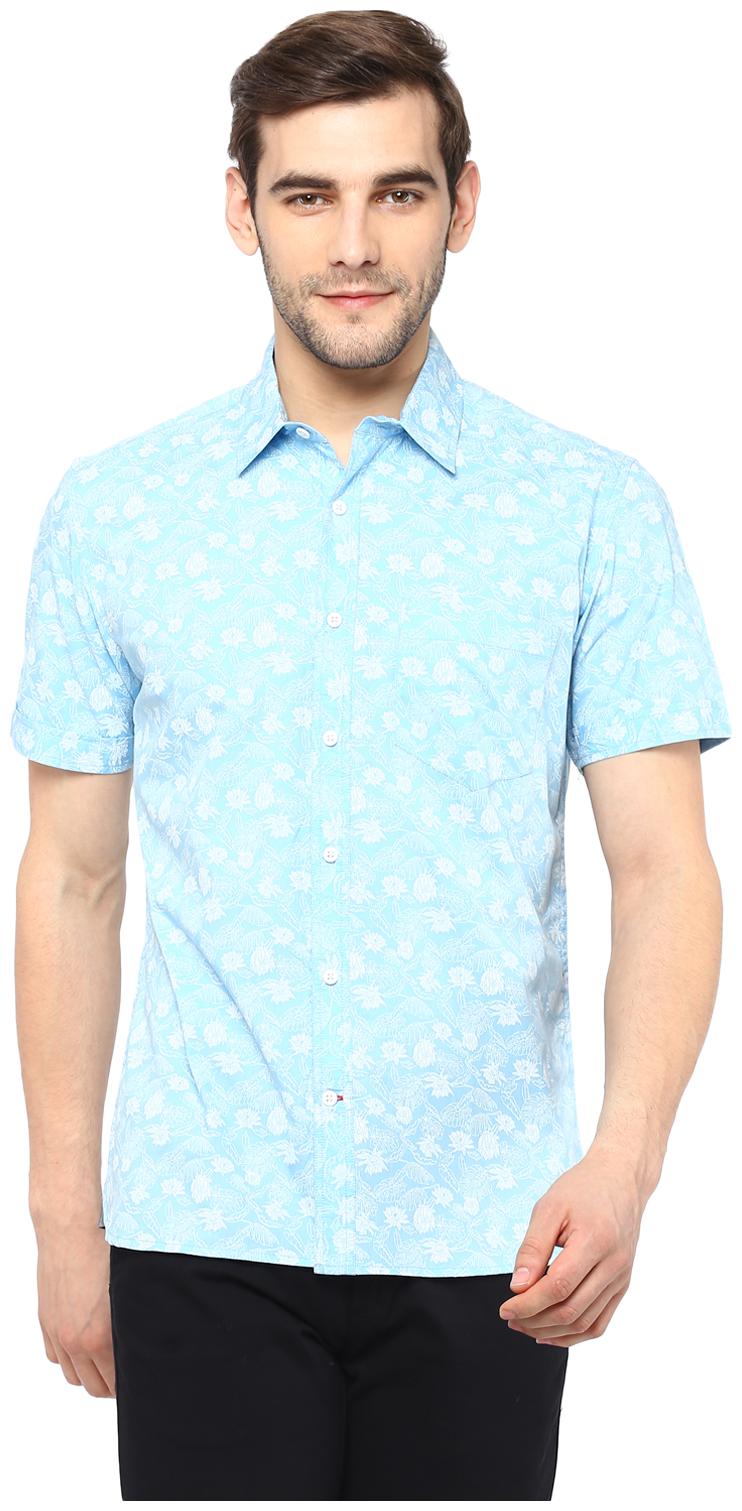 

Red Chief Men Blue Solid Slim Fit Casual Shirt
