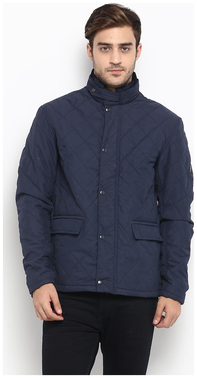 

Red Chief Men Blue Solid Parka jacket