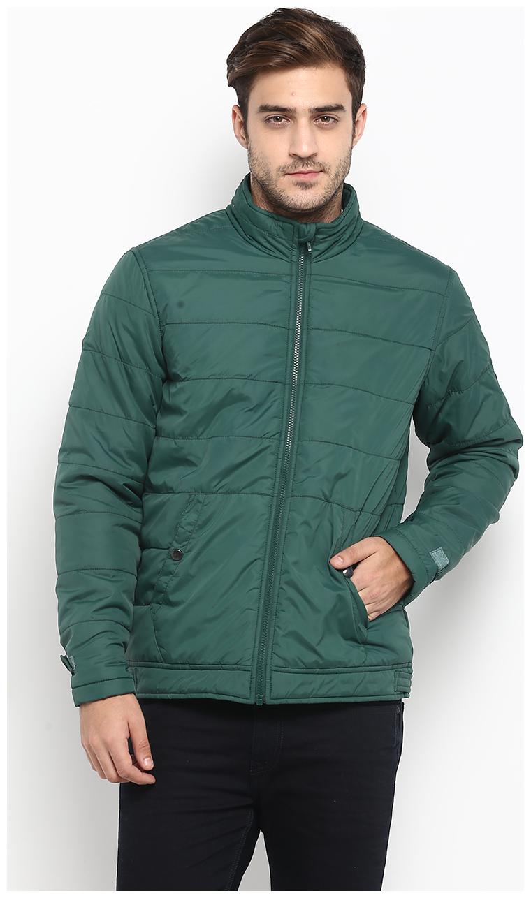 

Red Chief Men Green Solid Quilted jacket