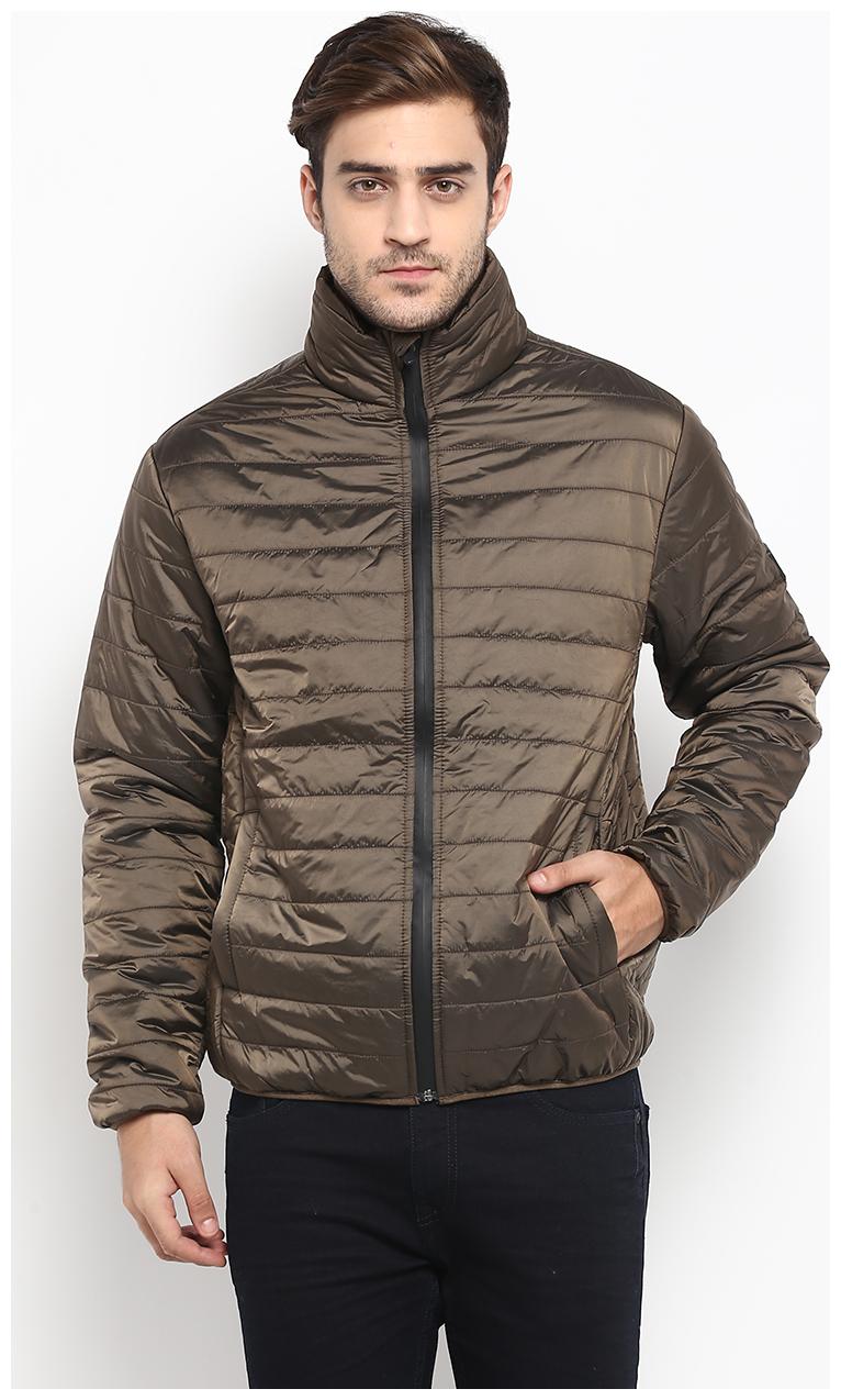 

Red Chief Men Brown Solid Quilted jacket