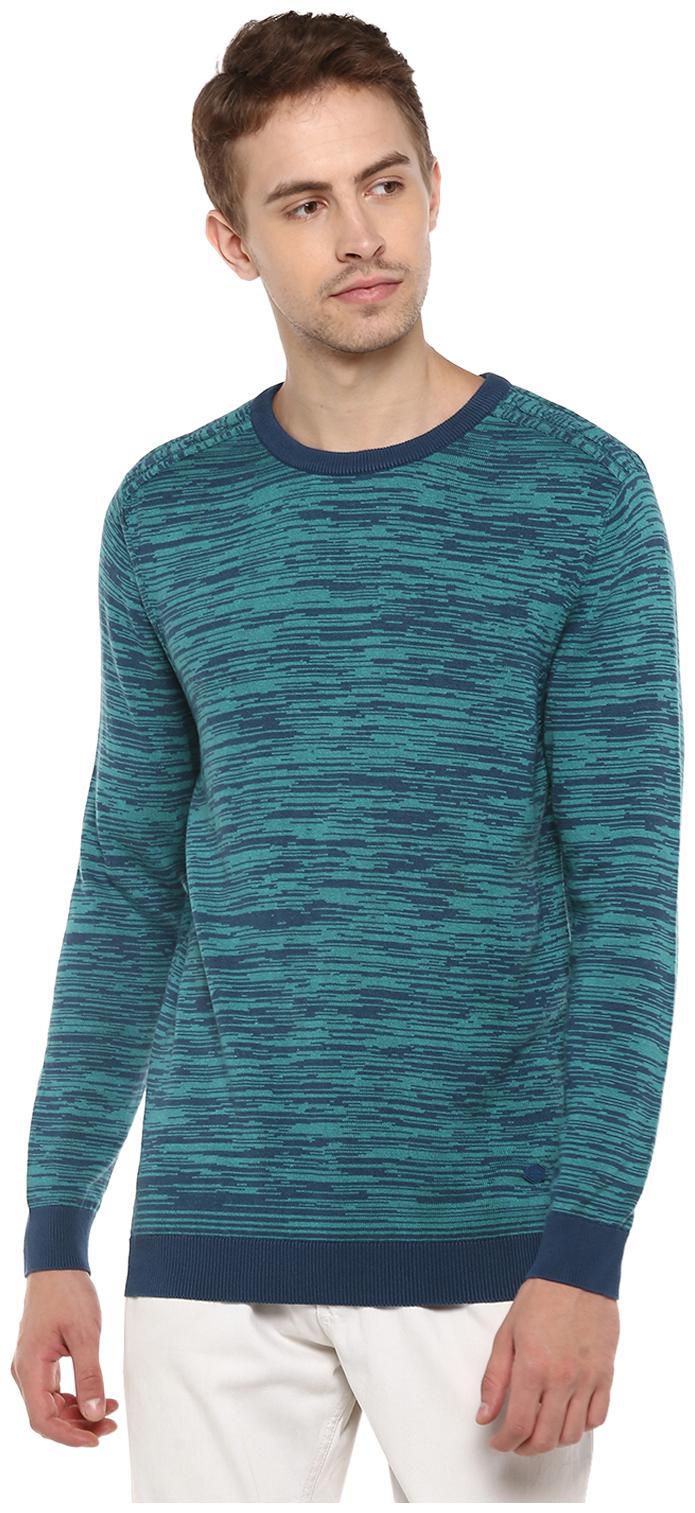 

Red Chief Men Turquoise Round neck Longline sweater