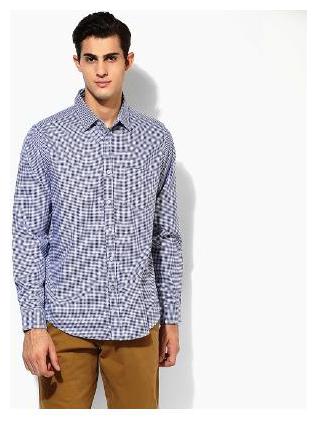 

Red Chief Men Blue Solid Regular Fit Casual Shirt