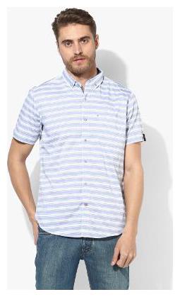 

Red Chief Men White Solid Regular Fit Casual Shirt