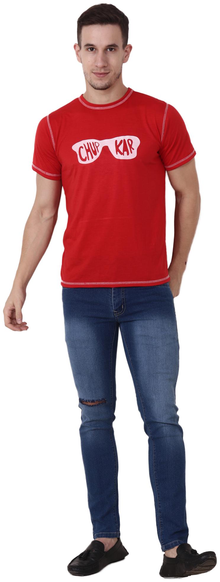 

NICE QUEEN Men Red Regular fit Cotton Round neck T-Shirt - Pack Of 1