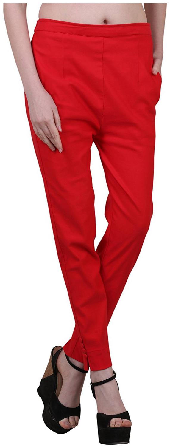 

ISTYLE CAN Women Red Slim fit Regular pants