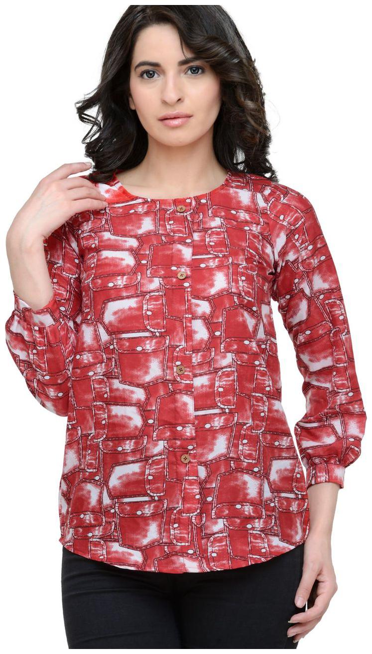 

Sayesha Women Printed Regular top - Red