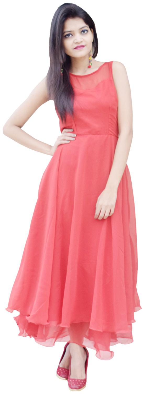 

Rajkumari dress up like a princess Red Solid Flared dress