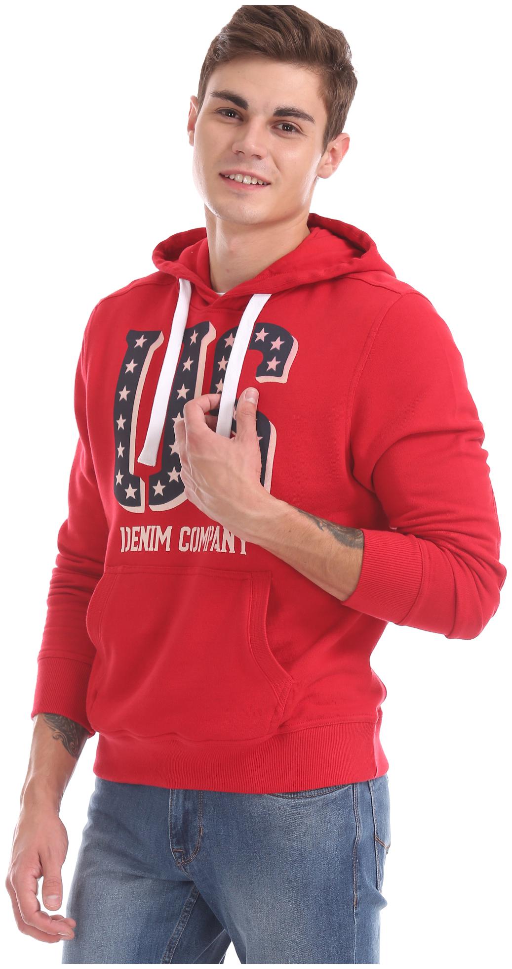 

U S Polo Assn Men Red Hooded Sweatshirt