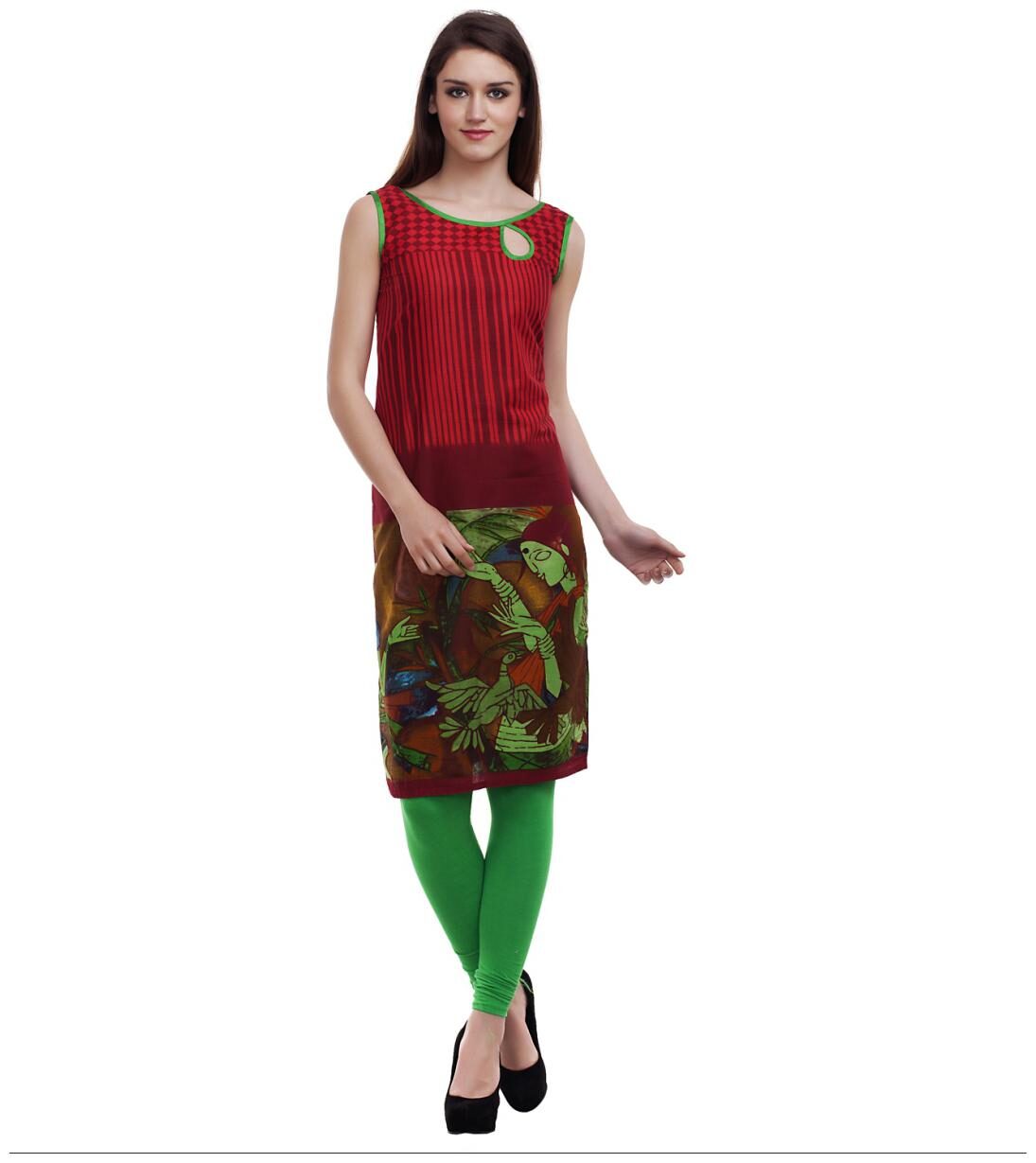 

Enchanted Drapes Women Red Printed Regular Kurti