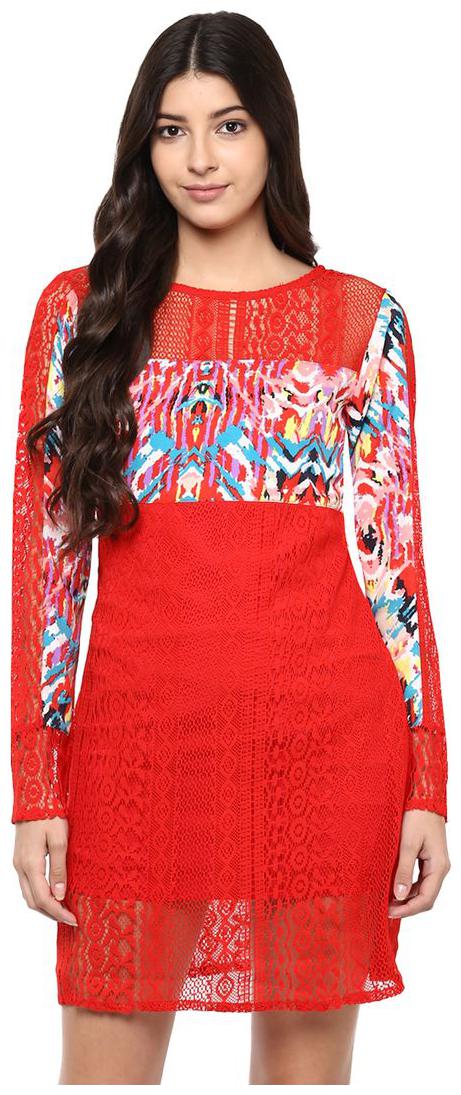 

Abiti Bella Red Printed Sheath dress