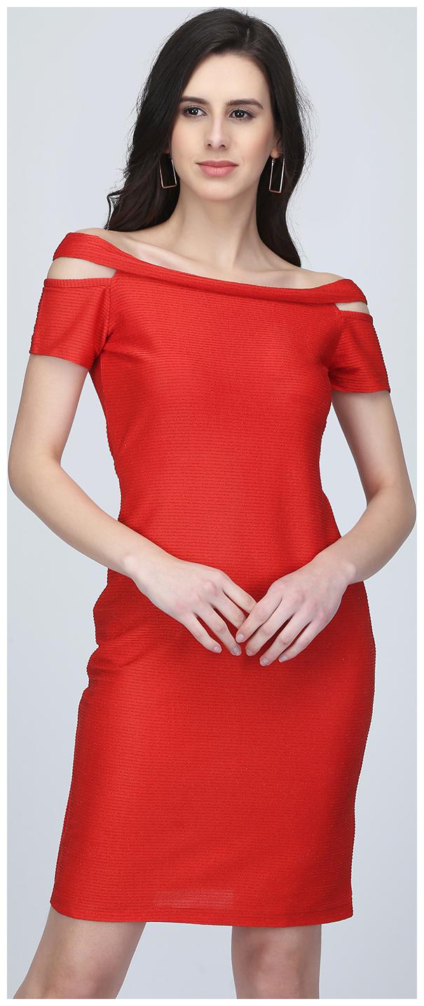 

EAVAN Red Solid Bodycon dress