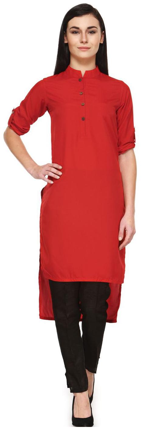 

Enchanted Drapes Women Red Solid Regular Kurti