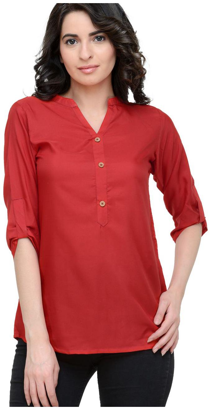 

Sayesha Women Printed Regular top - Red