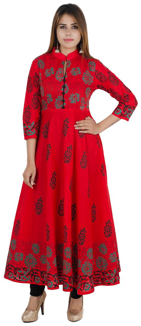 

Zoeyam s Women Red Printed Anarkali Kurta
