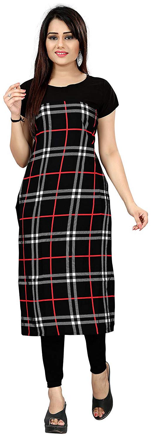 

Red Rose Fashion Women Checkered Straight Kurta