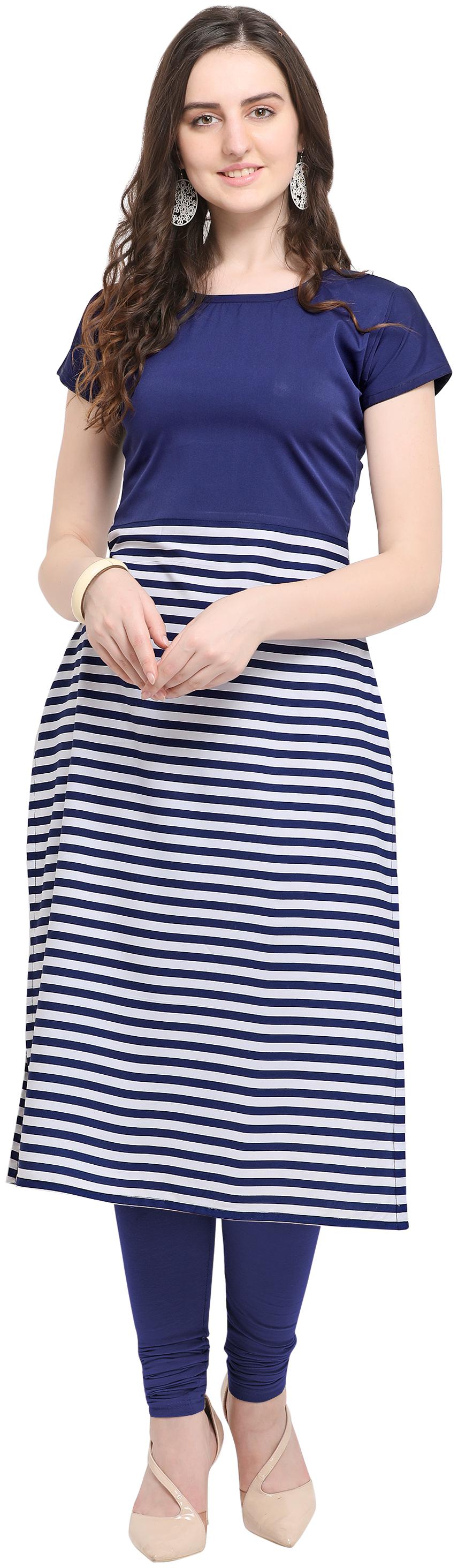 

RED ROSE FASHION Women Blue Solid Straight Kurta