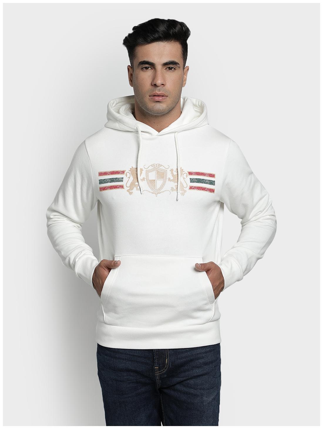 

Red Tape Cotton Blend Printed Cream Color Hoodie For Men