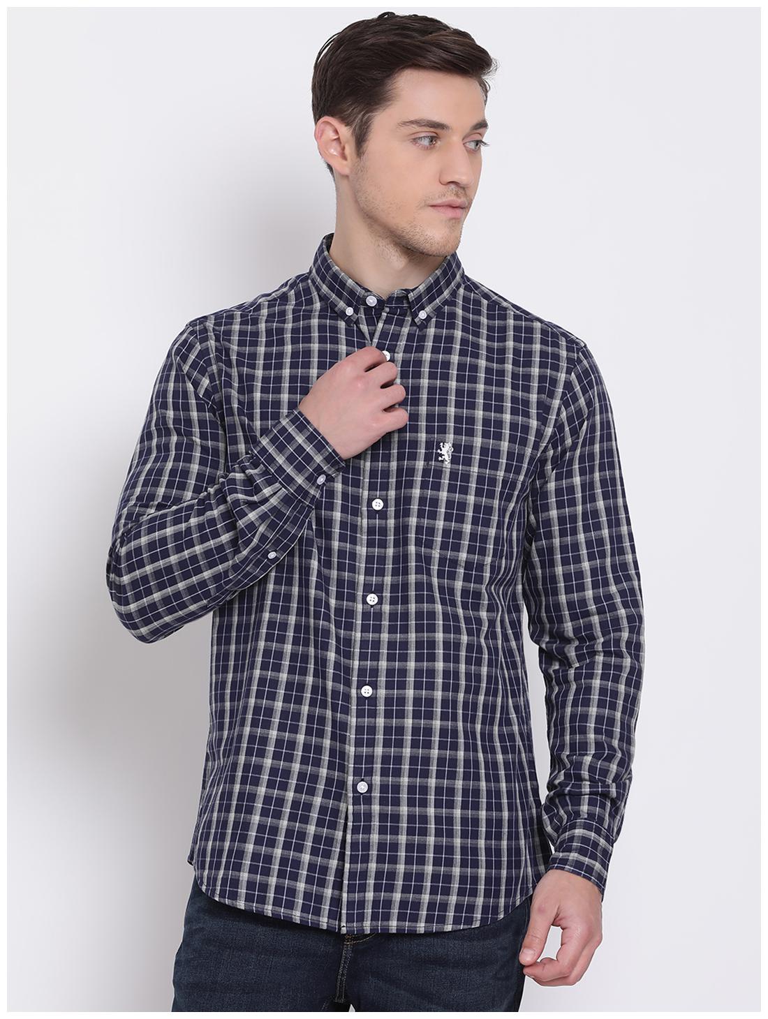 

Red Tape Men Blue Checked Regular Fit Casual Shirt