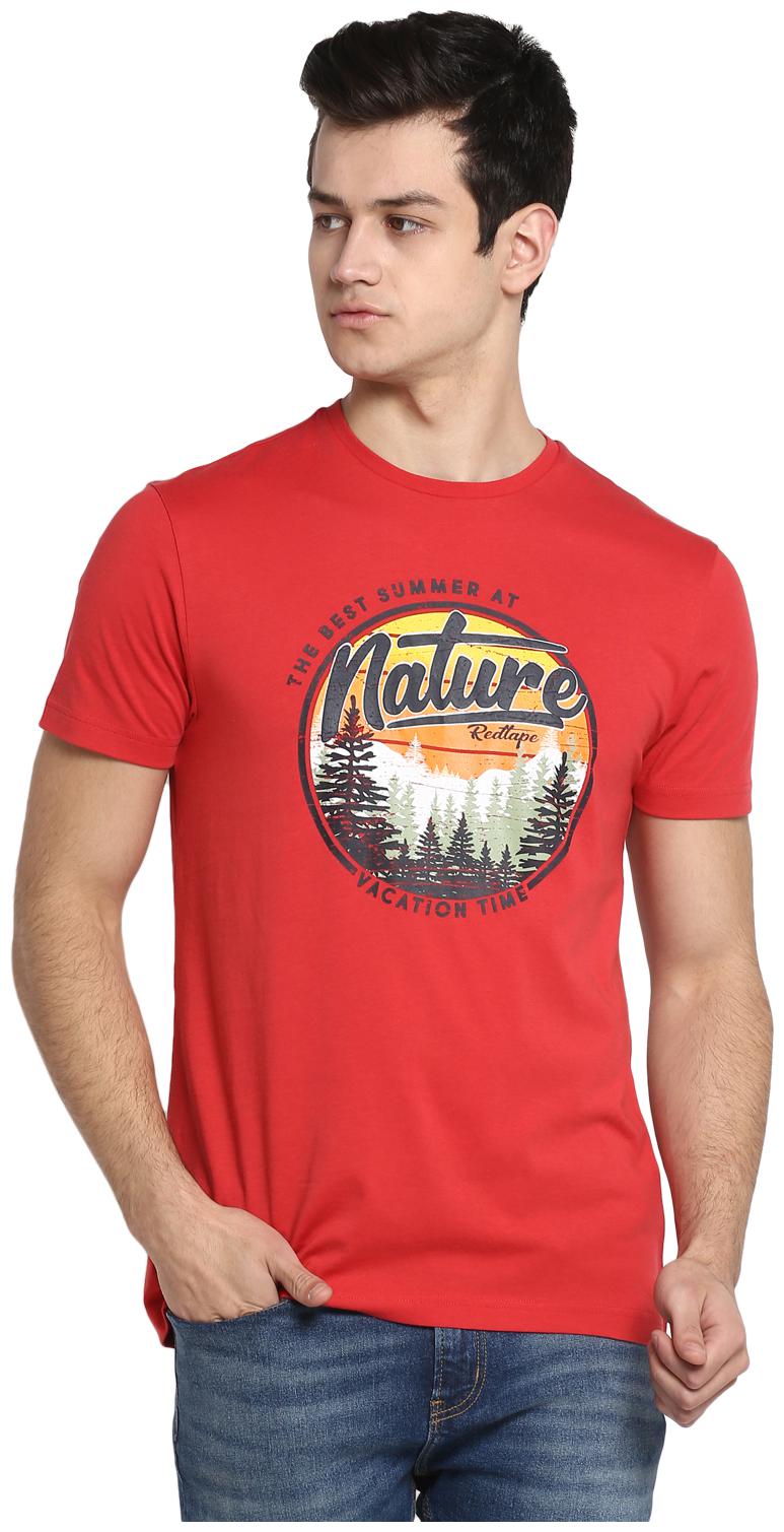 

Red Tape Men Red Regular fit Cotton Round neck T-Shirt - Pack Of 1