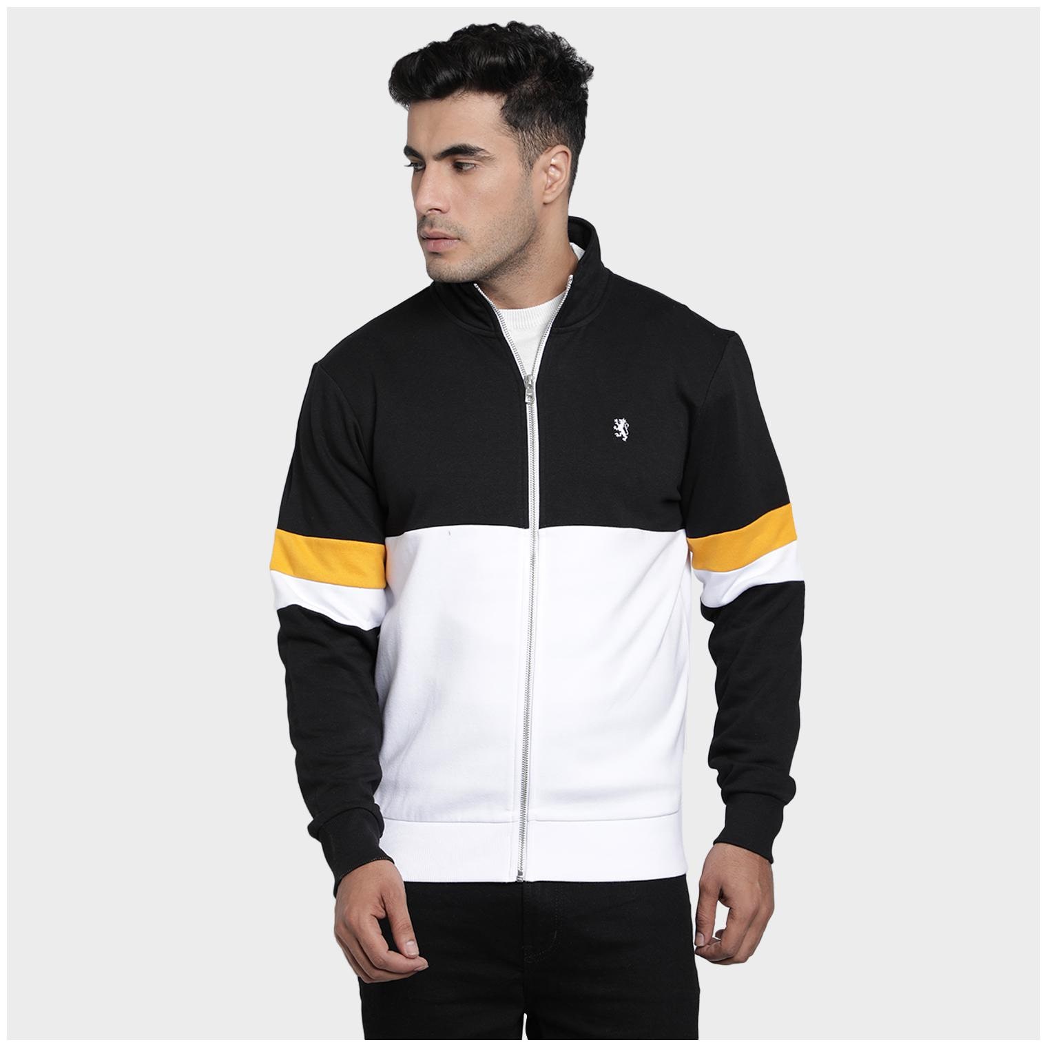 

Red Tape Men Black White High neck Sweatshirt