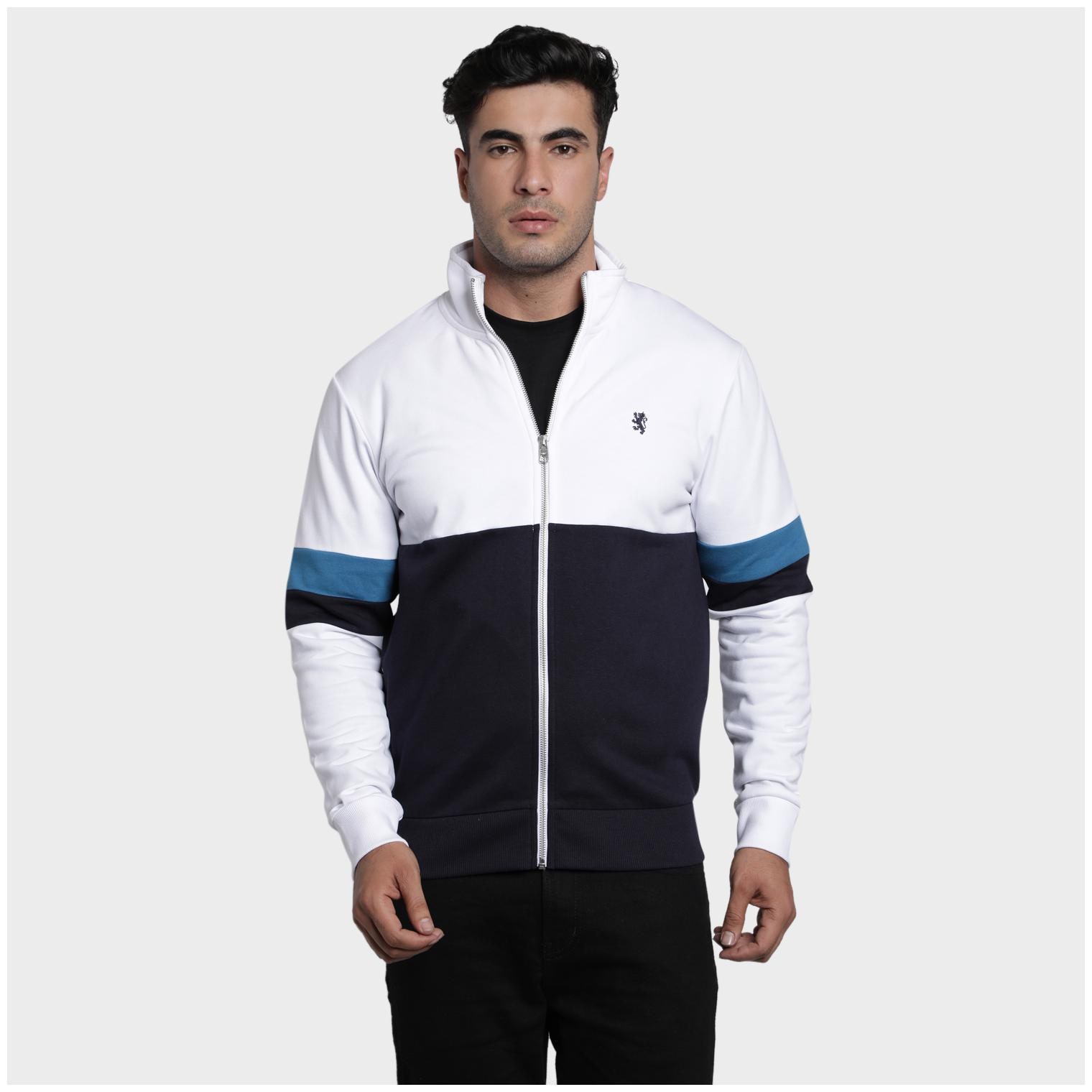 

Red Tape Men White Blue High neck Sweatshirt