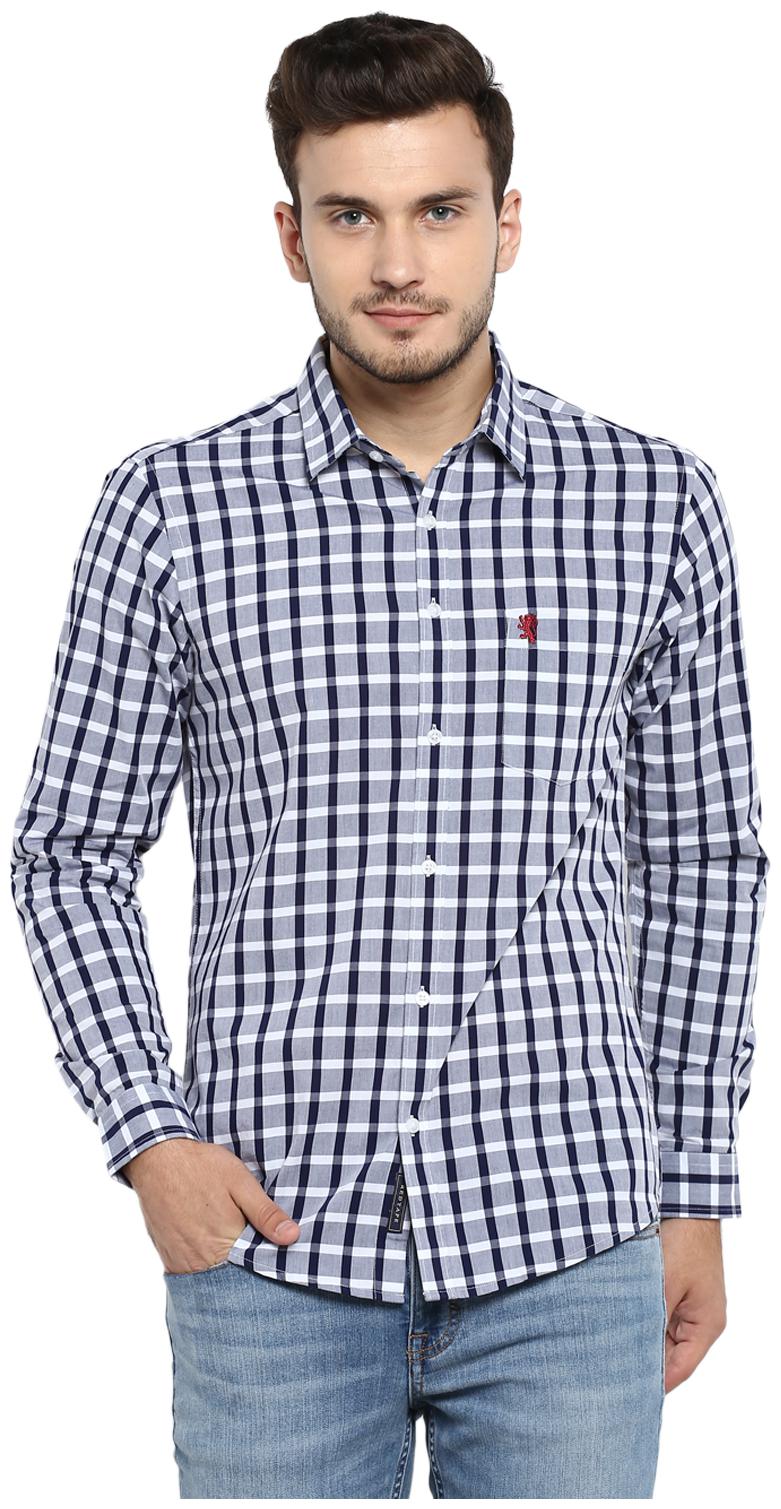 

Red Tape Men Blue Checked Regular Fit Casual Shirt
