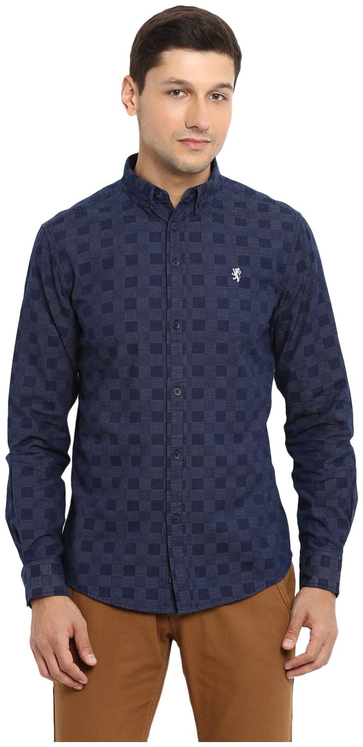 

Red Tape Men Blue Checked Regular Fit Casual Shirt