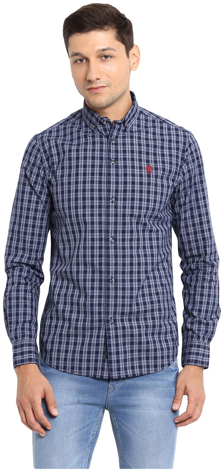 

Red Tape Men Blue Checked Regular Fit Casual Shirt