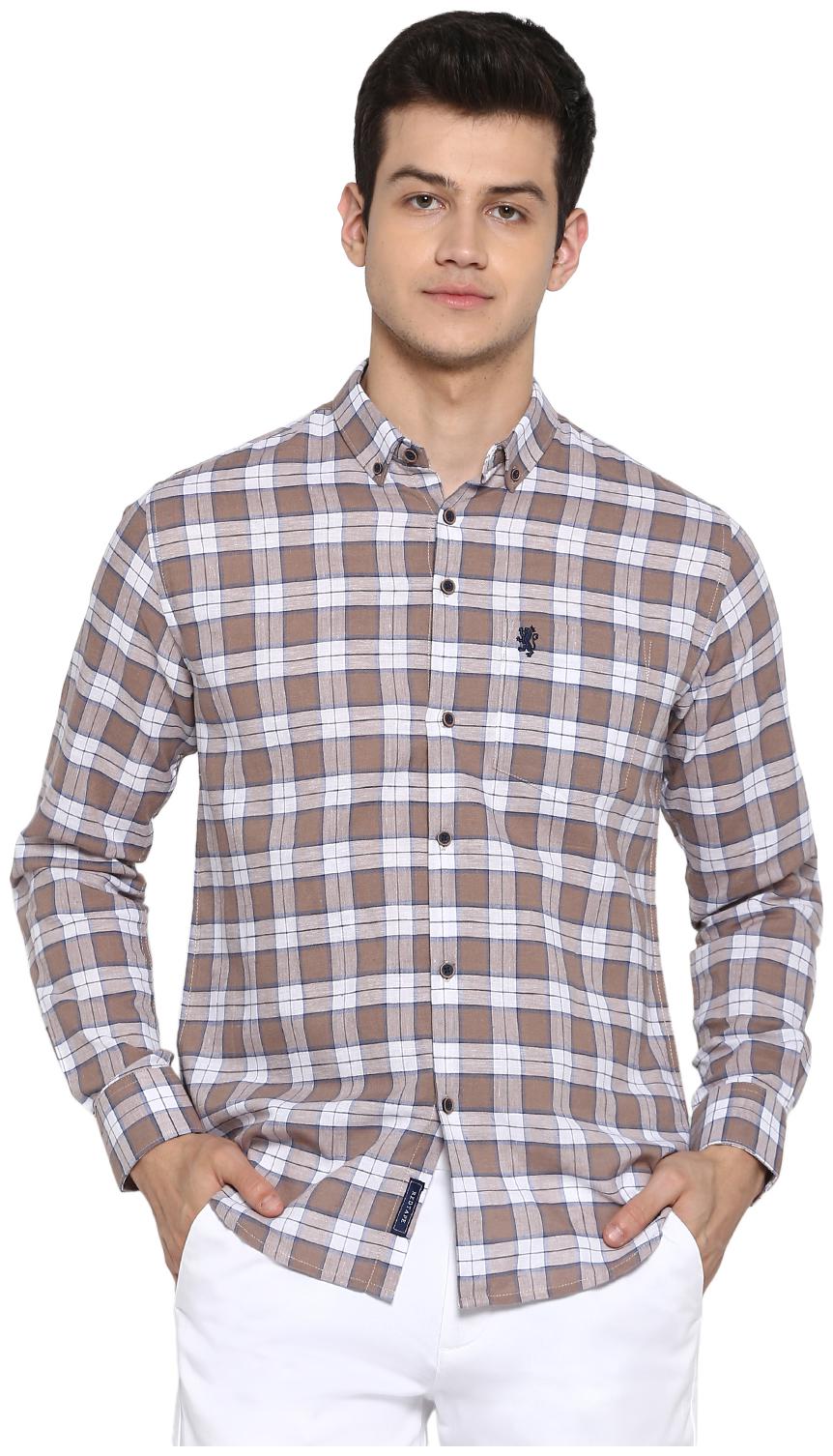 

Red Tape Men Brown Checked Regular Fit Casual Shirt