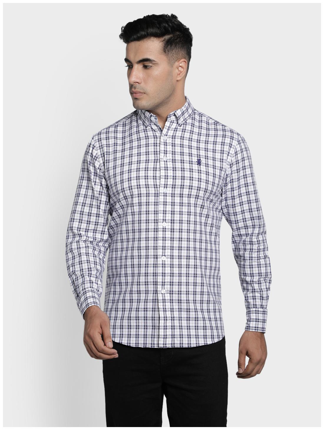 

Red Tape Men Blue White Checked Regular Fit Casual Shirt