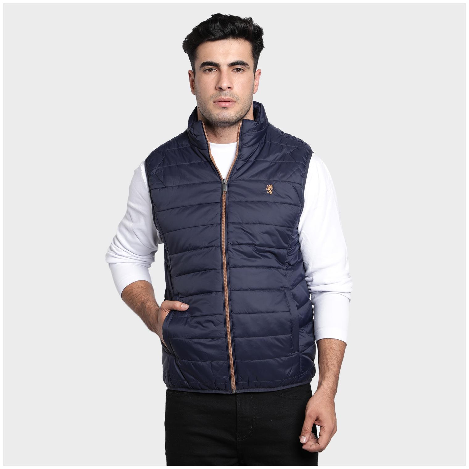 

Red Tape Men Navy blue Solid Bomber jacket